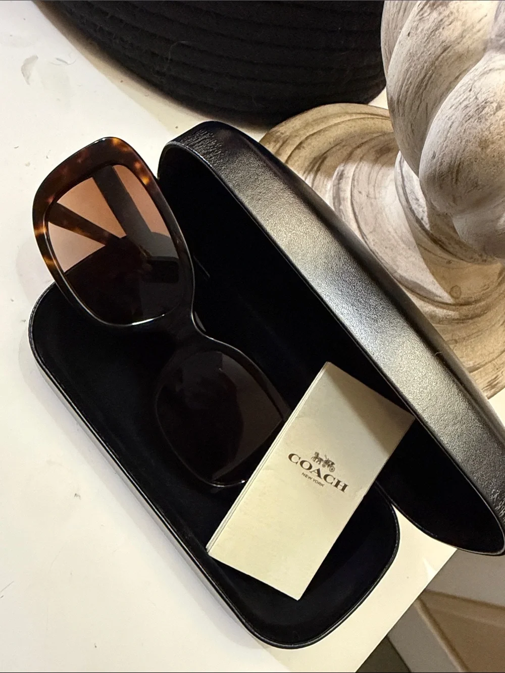 Coach Black Logo Eyewear Case